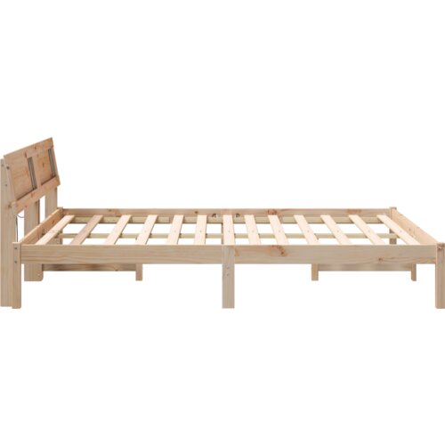 VidaXL Krevetna konstrukcija Smeđa 150 x 200 cm Borova drva Slike