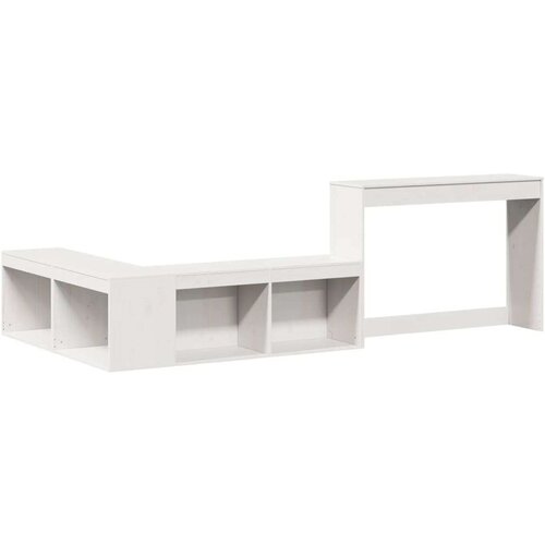 VidaXL Posteljni okvir brez vzmetnice bel 80x200 cm trdna borovina Slike