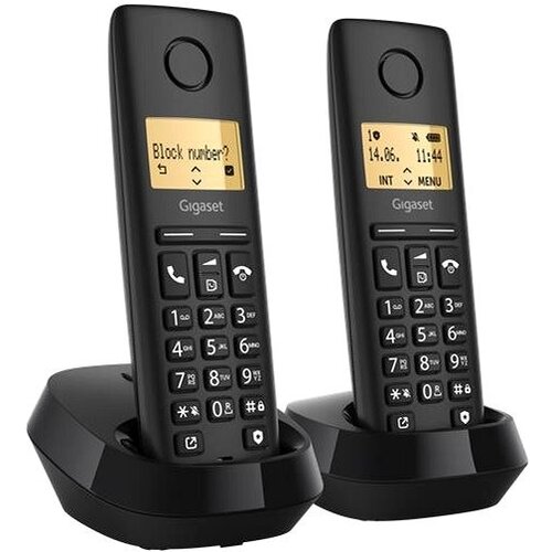 Gigaset Telefon Pure 100 DUO, Dvije slušalice, Crni Cene