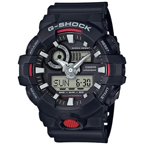 Casio Mu&amp;scaron;ki sat GA-700-1A, Kvarcni mehanizam, Crno kući&amp;scaron;te, Crni Slike