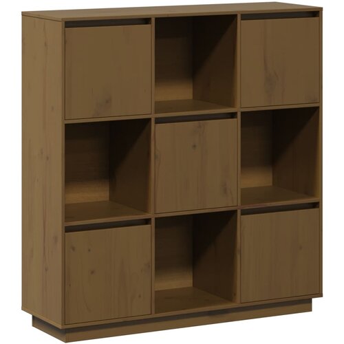 Maison Chic Visoka omara - Komoda - Predalnik medeno rjava 110,5x35x117 cm trdna borovina, (21720746) Slike