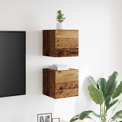  2-dijelni zidni TV ormarić Staro drvo 30,5x30x30 cm Slike