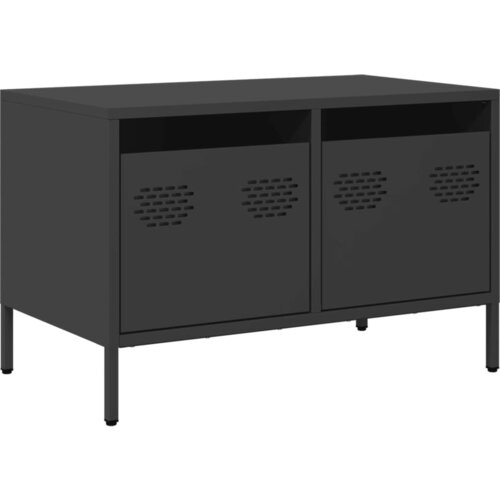 Maison Chic TV omarica - TV enota - Televizijska omarica črna 68x39x43,5 cm hladno valjano jeklo, (21700928) Slike