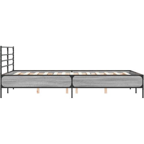  Okvir za krevet boja hrasta 120x190cm konstruirano drvo i metal Siva 120 x 190 cm Slike