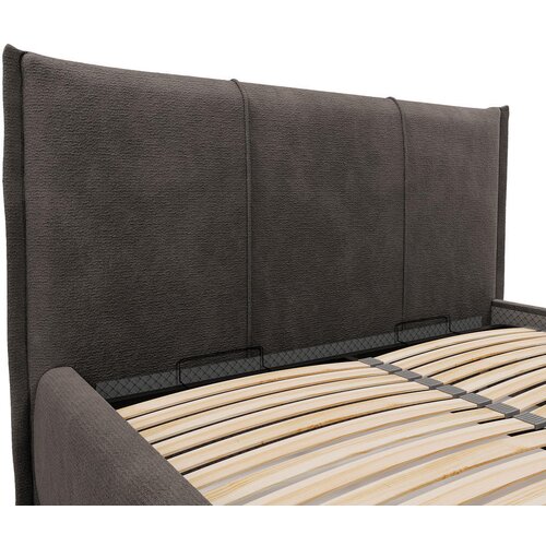 MID.YOU OBLAZINJENA POSTELJA 160 cm x 200 cm , les, tekstil, leseni material rjava Slike