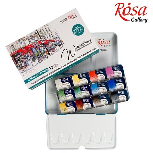 Rosa Akvarelne boje Galerija - set Urban Sketching 12 k 2,5 ml Cene