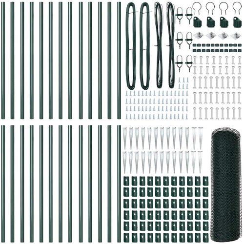  Heksagonalna ograda s stubom 50 x 0,4 m Čelik premazan PVC-om Slike
