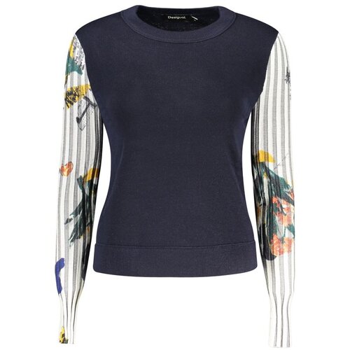Desigual Navy ženski pulover s okruglim izrezom plavi Cijene