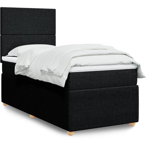 VidaXL Box spring krevet s madracem crni 80 x 200 cm od tkanine Slike