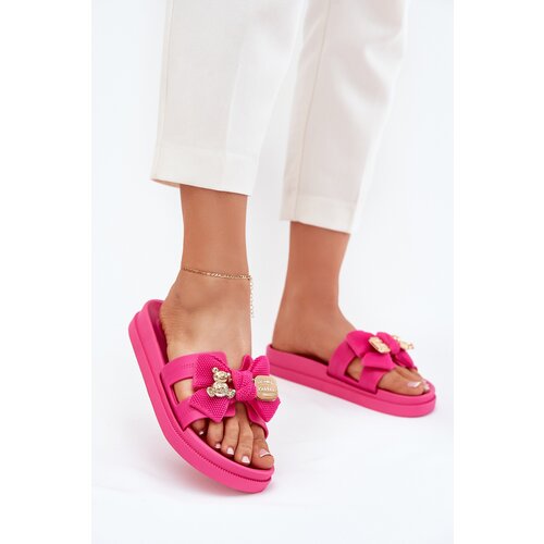 Boto Women's Slippers With Bow And Gold Brooch Fuchsia Lynara Cijene