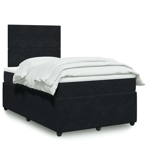 VidaXL Krevet box spring s madracem crni 120 x 190 cm bar&amp;scaron;unasti Slike