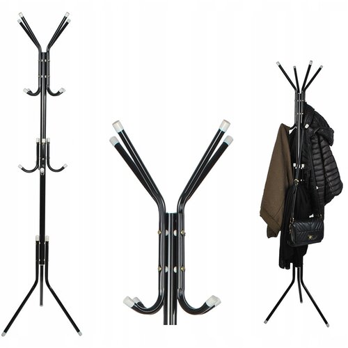 Metalna vje&amp;scaron;alica za kapute i &amp;scaron;e&amp;scaron;ire 170 cm crna Slike