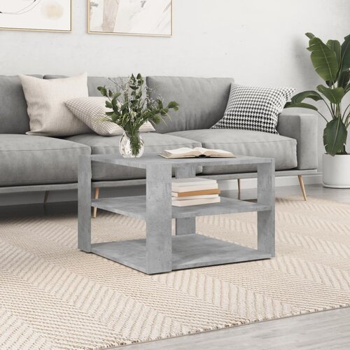 VidaXL Stolić za kavu boja betona 59 5x59 5x40 cm konstruirano drvo Slike