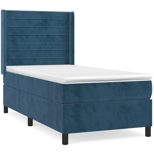 Maison Chic Box spring postelja - Vzmetna postelja z vzmetnico temno modra 80x200 cm žamet SL1528, (21909142) Slike