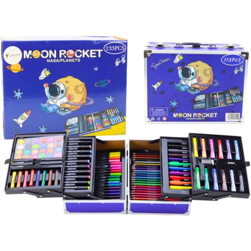 Lean_Toys Umetniški set v raztegljivem kovčku s 133-delnim setom astronavt Cene