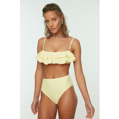 Trendyol Yellow Printed Bikini Bottoms Cene