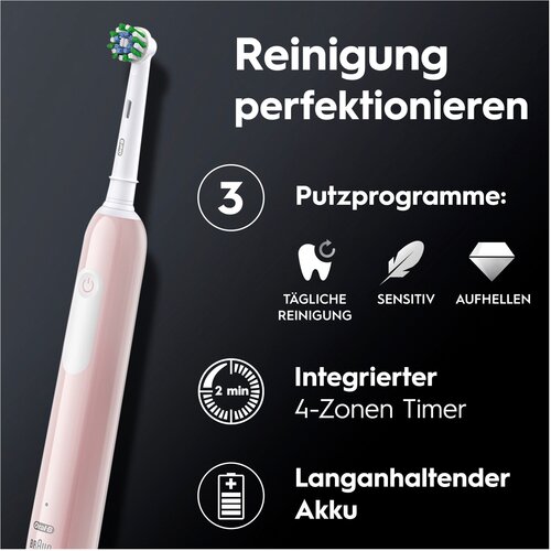 Oral-b Pro 1 Cross Action Pink z etuijem za potovanje, elektricna zobna &amp;scaron;cetka Slike
