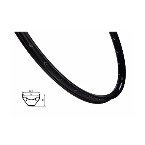 REMERX Felga E-ROCKY 584x25 28h, crna Slike