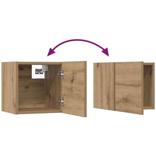  Set TV komoda Zidne Ostalo s pohranom s vratima 7 pcs hrast artisan 60 x 30 x 30 cm Slike
