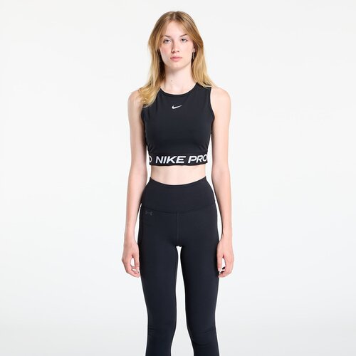 Nike Majica s tankom Pro Women's Dri-FIT Cropped Tank Top Black/ White L Cene