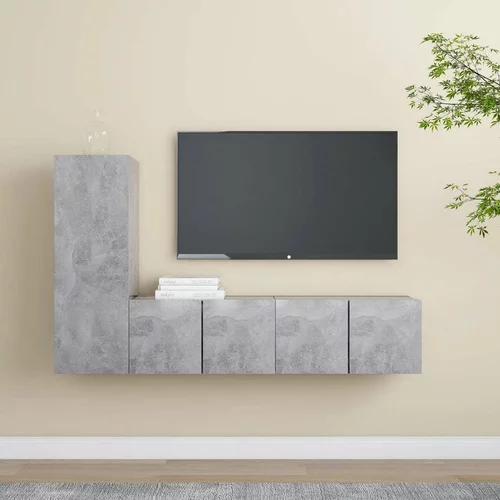  3-dijelni set TV ormarića siva boja betona od iverice