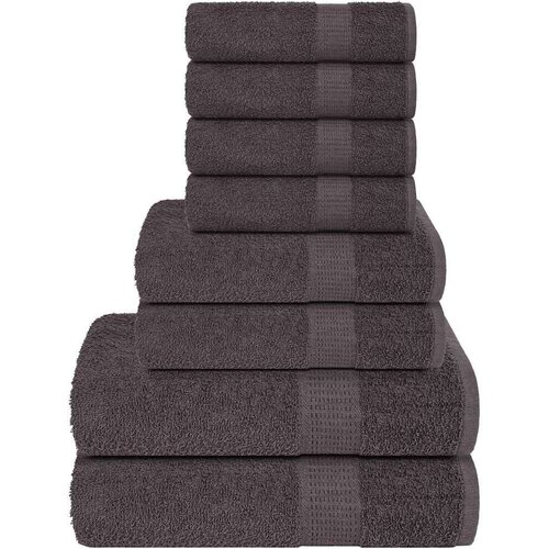 VidaXL 8-dijelni set ručnika antracit 360 gsm 100 % pamuk Slike