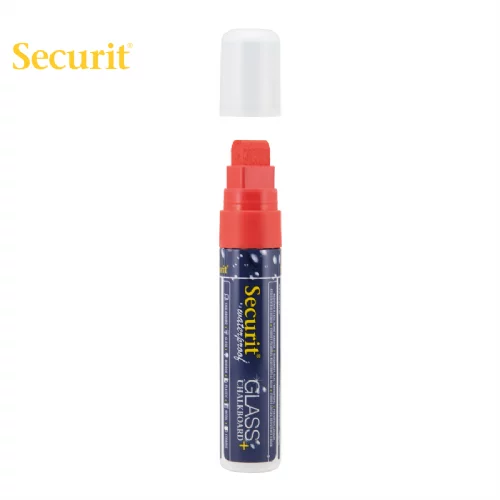 SECURIT Marker z vodoodporno tekočo kredo ®, 15 mm, rdeč