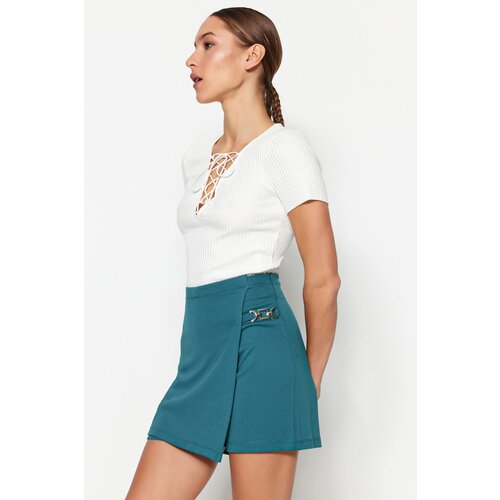 Trendyol Shorts - Green - High Waist Slike