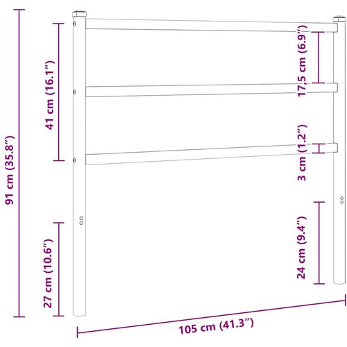  Metalno zamjensko uzglavlje crno 100 cm Slike