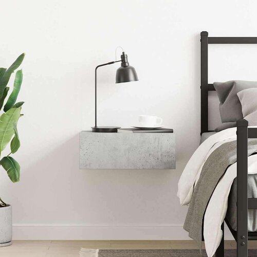 VidaXL viseći noćni ormarić siva boja betona 40x30x15 cm od iverice Slike