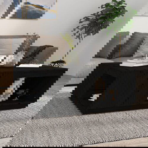 vidaXL Stolić za kavu crni 100 x 101 x 40 5 cm od masivne borovine Cijene