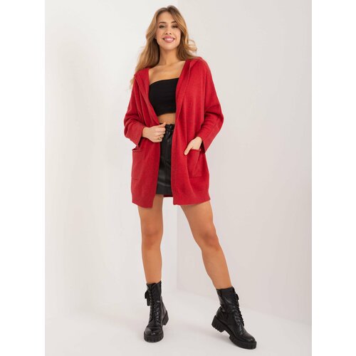 Fashion Hunters Dark red cardigan with a hint of viscose Slike