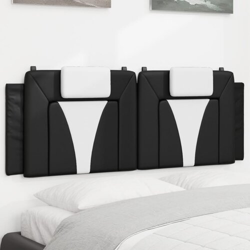 VidaXL Jastuk za uzglavlje crno-bijeli 140 cm od umjetne kože Slike