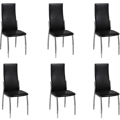 VidaXL Blagovaonske stolice od umjetne kože 6 kom crne Slike
