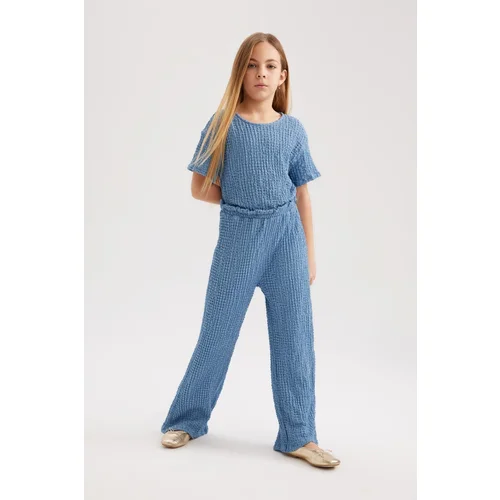 Defacto Girl's Short Sleeve Long Jumpsuit