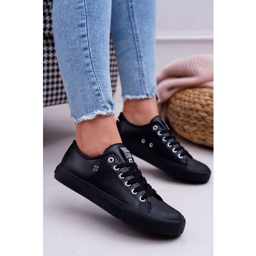 Kesi Ženske kožne tenisice Big Star Black V274871 crna | plava | siva Cene