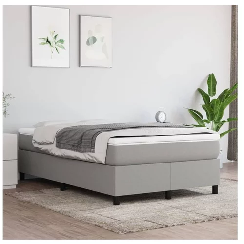  Box spring posteljni okvir svetlo siv 120x200 cm blago
