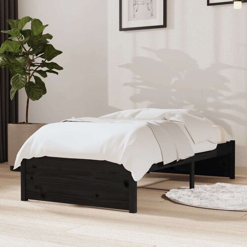  Posteljni okvir črn iz trdnega lesa 75x190 cm 2FT6, (20647687) Slike