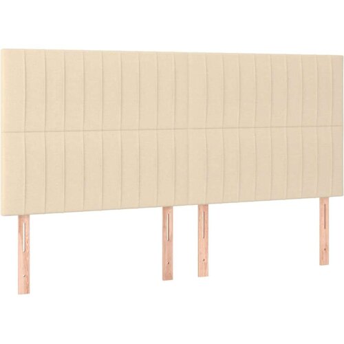 VidaXL Krevet s oprugama i madracem krem 160x200 cm od tkanine Slike