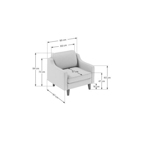 Atelier Del Sofa Fotelja Robin 1, Svijetlosiva Slike