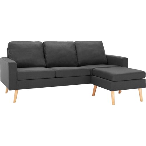 Maison Chic kavč - Sofa - Kanape trosed s stolčkom za noge temno sivo blago, (21727939) Cene