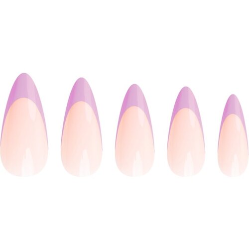Nail HQ Almond Purple French umetni nohti z lepilom 24 kos Slike