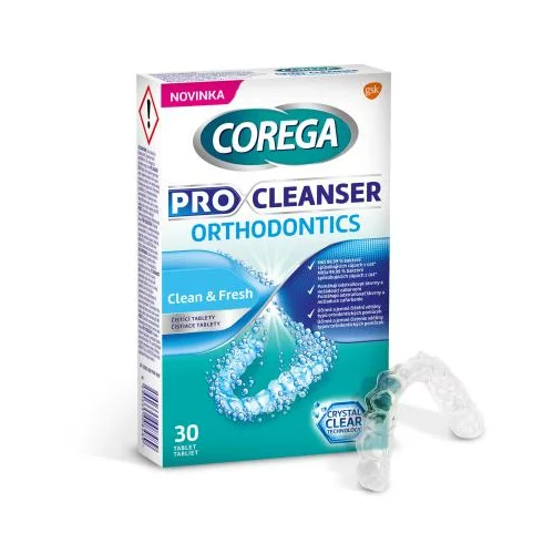Corega Pro Cleanser Orthodontic Tabs čistilne tablete in raztopine 1 set unisex
