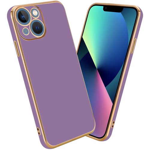 Cadorabo Ohi&amp;scaron;je, združljiv z Apple v sijajnem vijoličnem - zlati - za&amp;scaron;čitni pokrov iz fleksibilnega silikona TPU in z za&amp;scaron;čito pred kamero, (20602899) Slike
