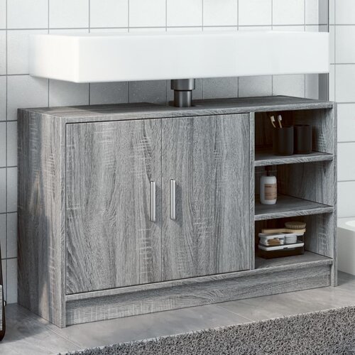  The Living Store Omarica za umivalnik siva sonoma 90x29x55 cm inženirski les - Omarica Za Umivalnik, (21458341) Cene