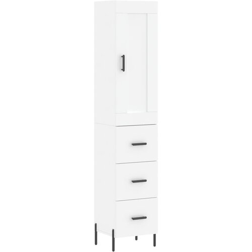 Maison Chic Visoka omara - Komoda - Predalnik bela 34,5x34x180 cm inženirski les, (21721333) Cene