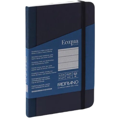  EcoquaPlus, notes, fabric, 80 lista, Fabriano, odaberite motiv 9x14 Dikto Tamno Plava Cene