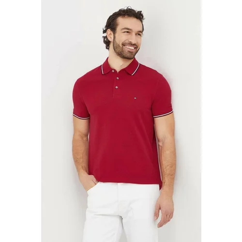 Tommy Hilfiger Polo majica za muškarce, boja: bordo, bez uzorka