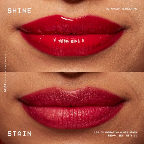 NYX Professional Makeup Lip I.V. Hydrating Gloss Stain glos za ustnice 5 ml odtenek 11 Red-y.Set.Wet! Slike