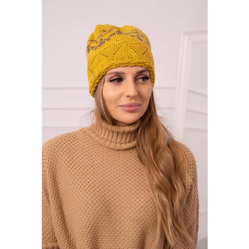 Kesi Ladies beanie Kira K374 mustard+cappuccino Slike